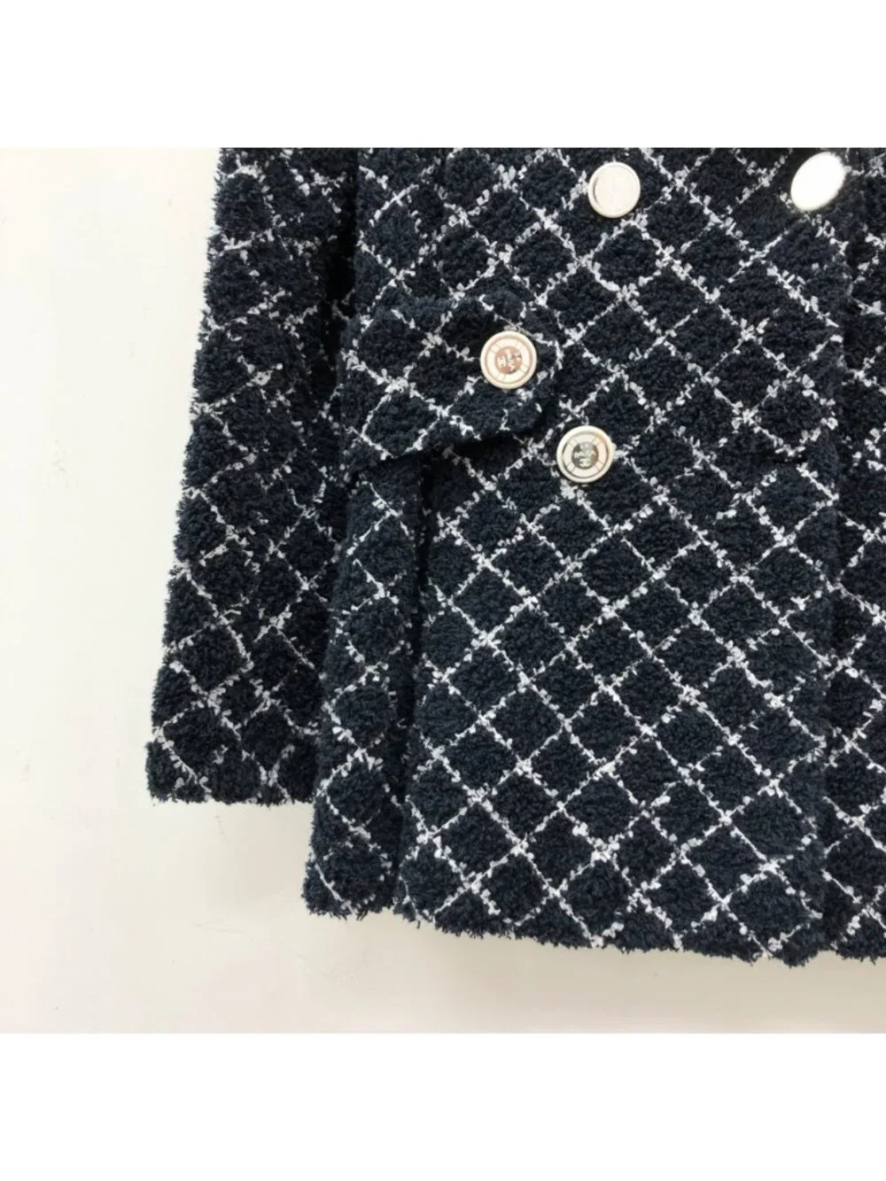 Chanel Cruise Collection Black Cotton Tweed Double-Breasted Jacket
